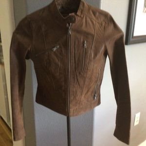 Levi’s suede moto jacket brown size small